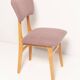 "Butterfly" dining chair, boucle pink wool, light wood