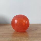 Pair of Murano vases by Seguso - Vintage Corroso glass in orange.