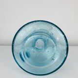 Vintage blue bubble glass pitcher