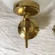 Pair of glass and brass wall lights