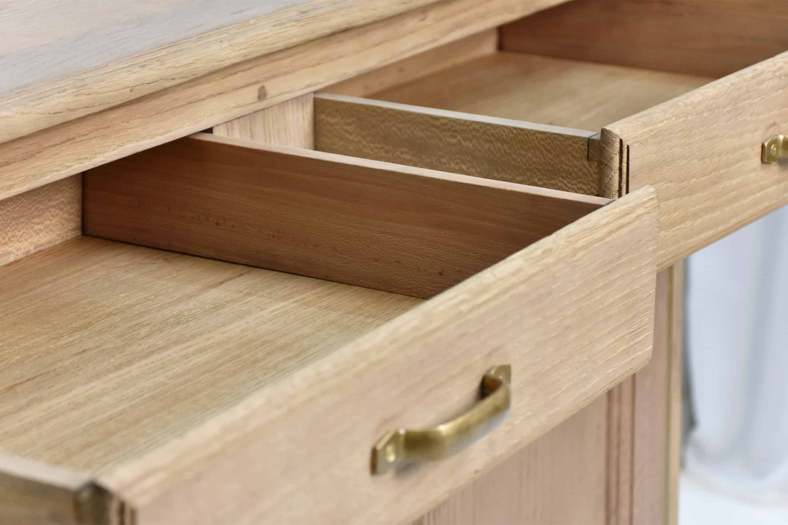 Vintage oak sideboard, country house style, wooden chest