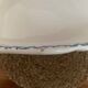 Large old Gien earthenware salad bowl with Rouen decor