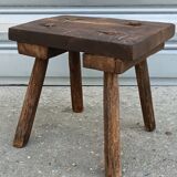 Solid oak milking stool
