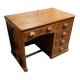Blonde solid oak desk, cabinet, American type.