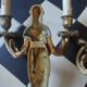 Pair of gilt bronze caryatid sconces