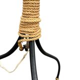 Lampadaire métal et corde années 1950