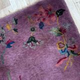Chinese Art Deco handmade antique carpet 67cm x 124cm) 1920s