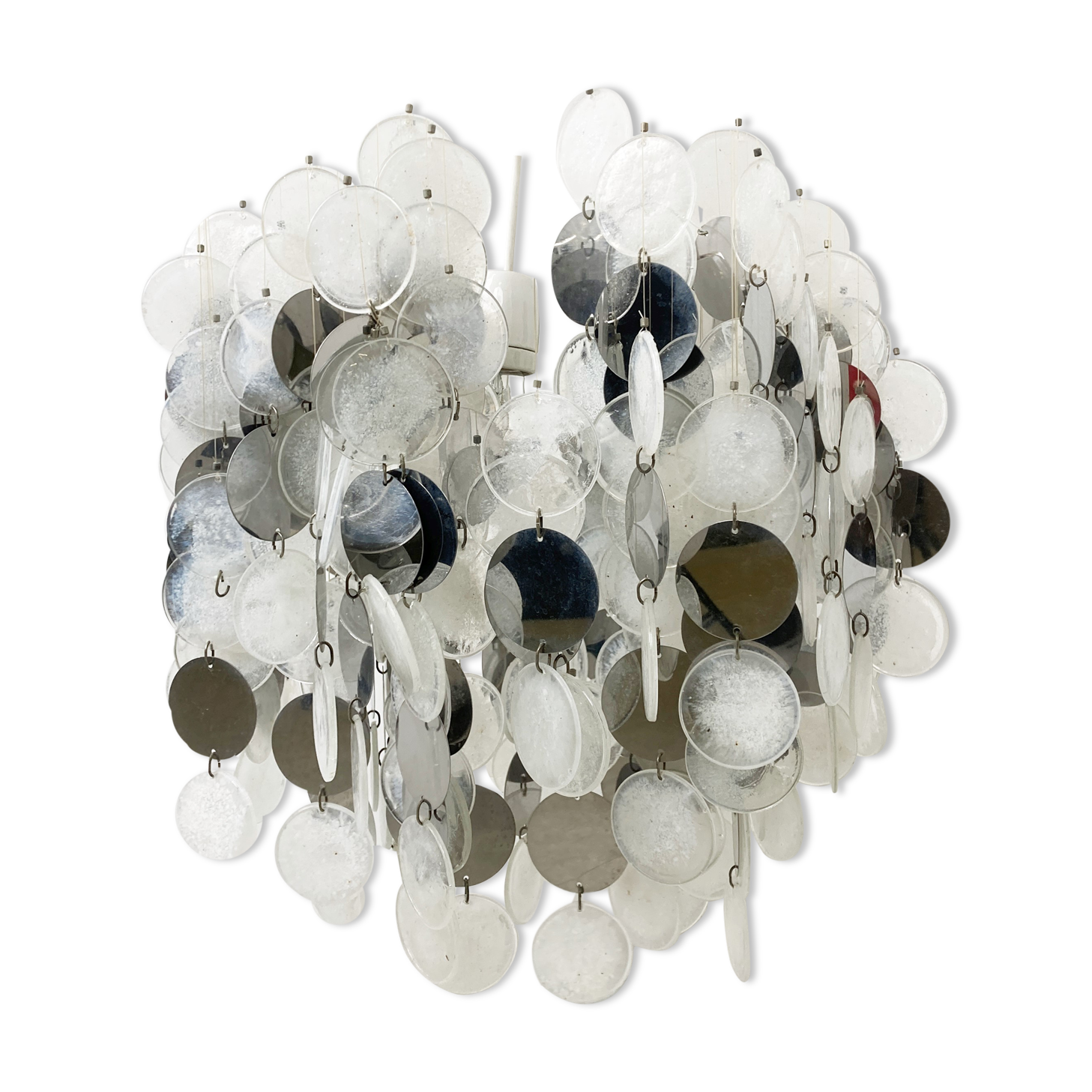 Mid century glass chandelier, 1970s