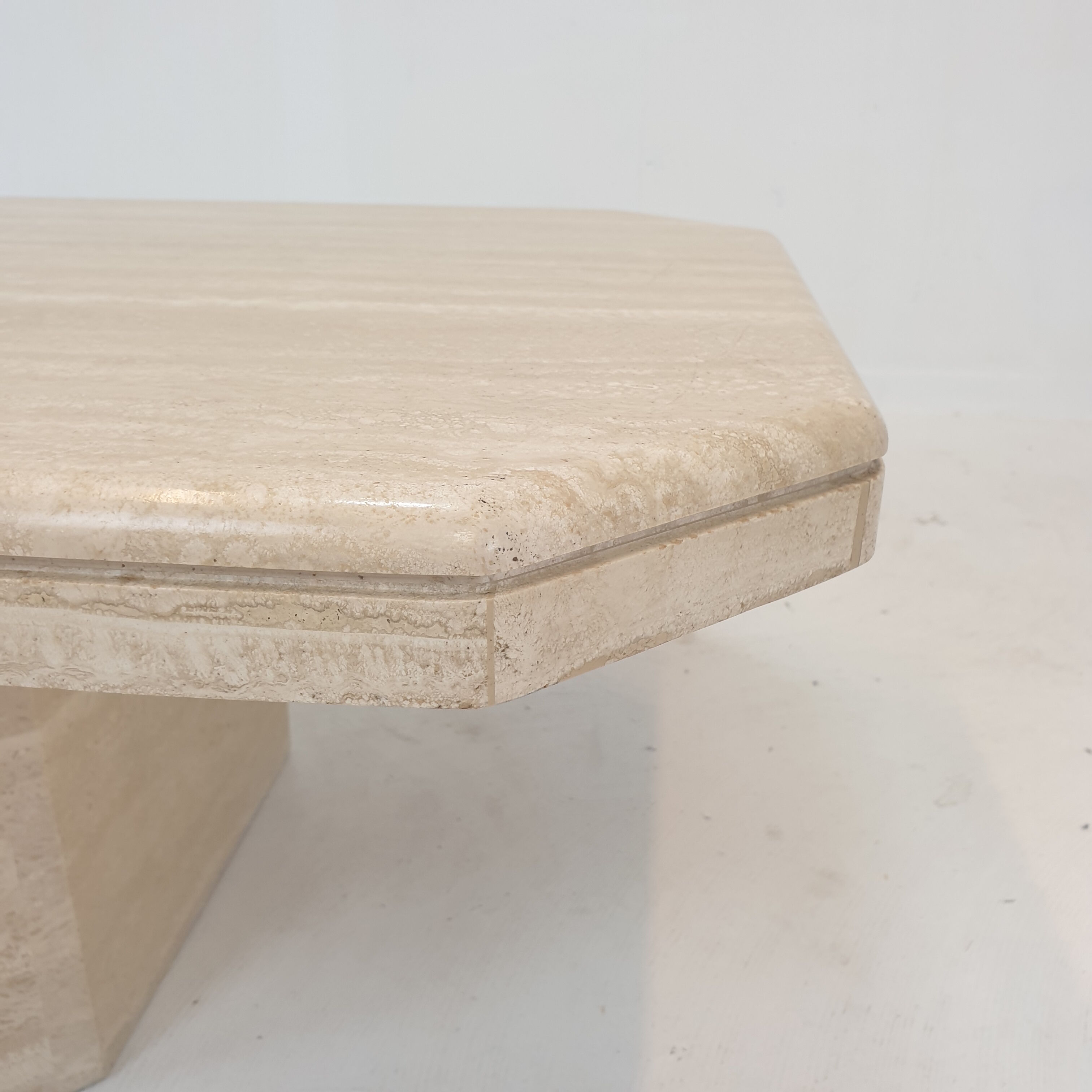 Italian travertine coffee table, 1980's