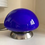 Vintage mushroom lamp globe blue glass 70s style