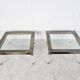 Vintage lucite and brass side tables, 1980s