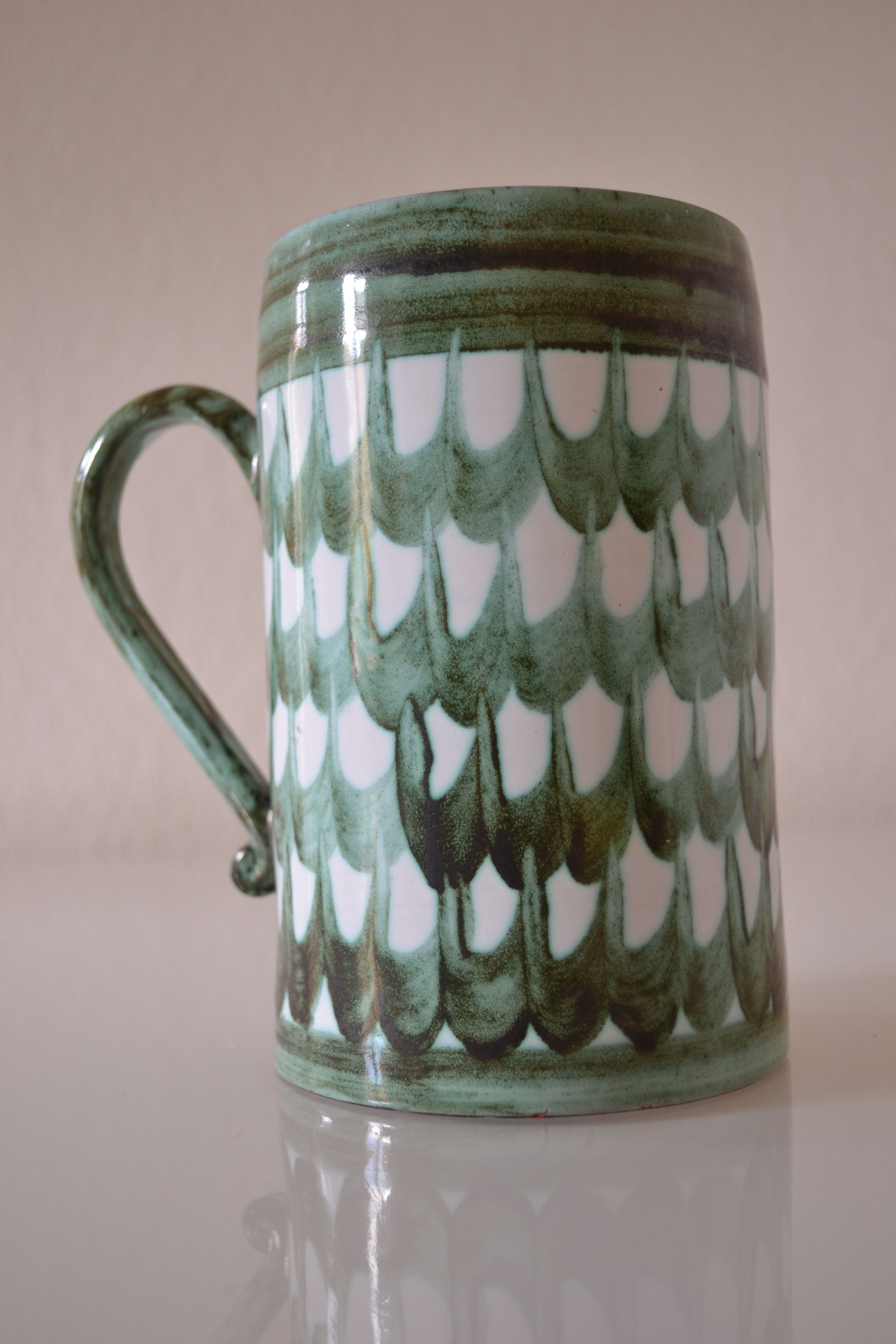 Vintage ceramic beer mug hallstatt austria