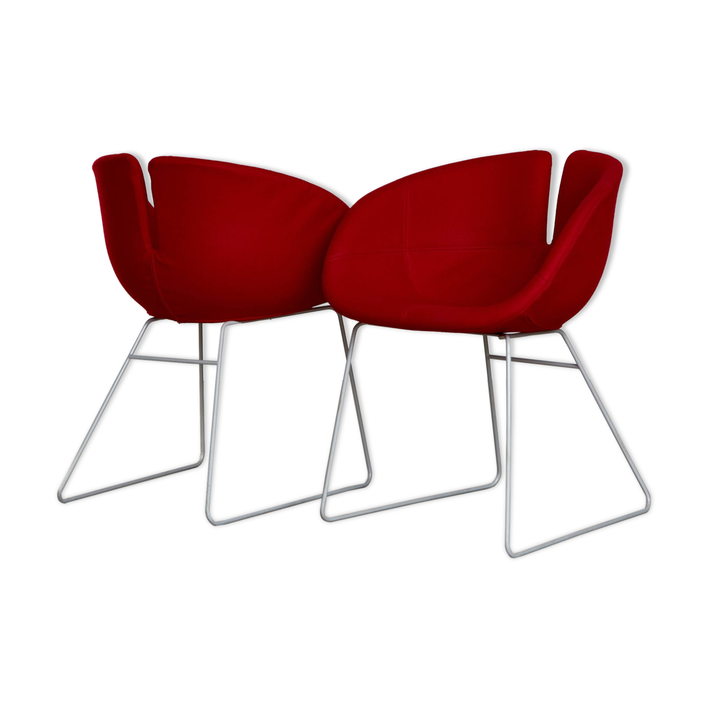 Fjord Chairs in Red by Patricia Urquiola for Moroso, 2002