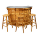 Comptoir de bar vintage avec ses 3 tabourets