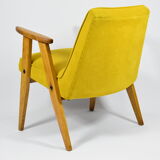 Vintage armchair 366, designer J.Chierowski, 1960s, yellow