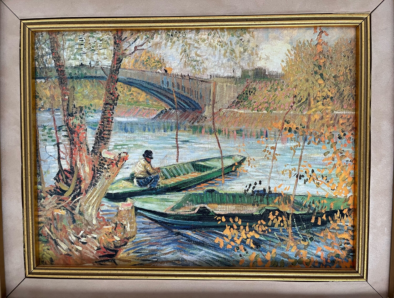 Oil on canvas : lake landscape