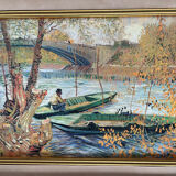 Oil on canvas : lake landscape