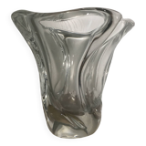 Crystal vase signed daum france free form 4.4 kg