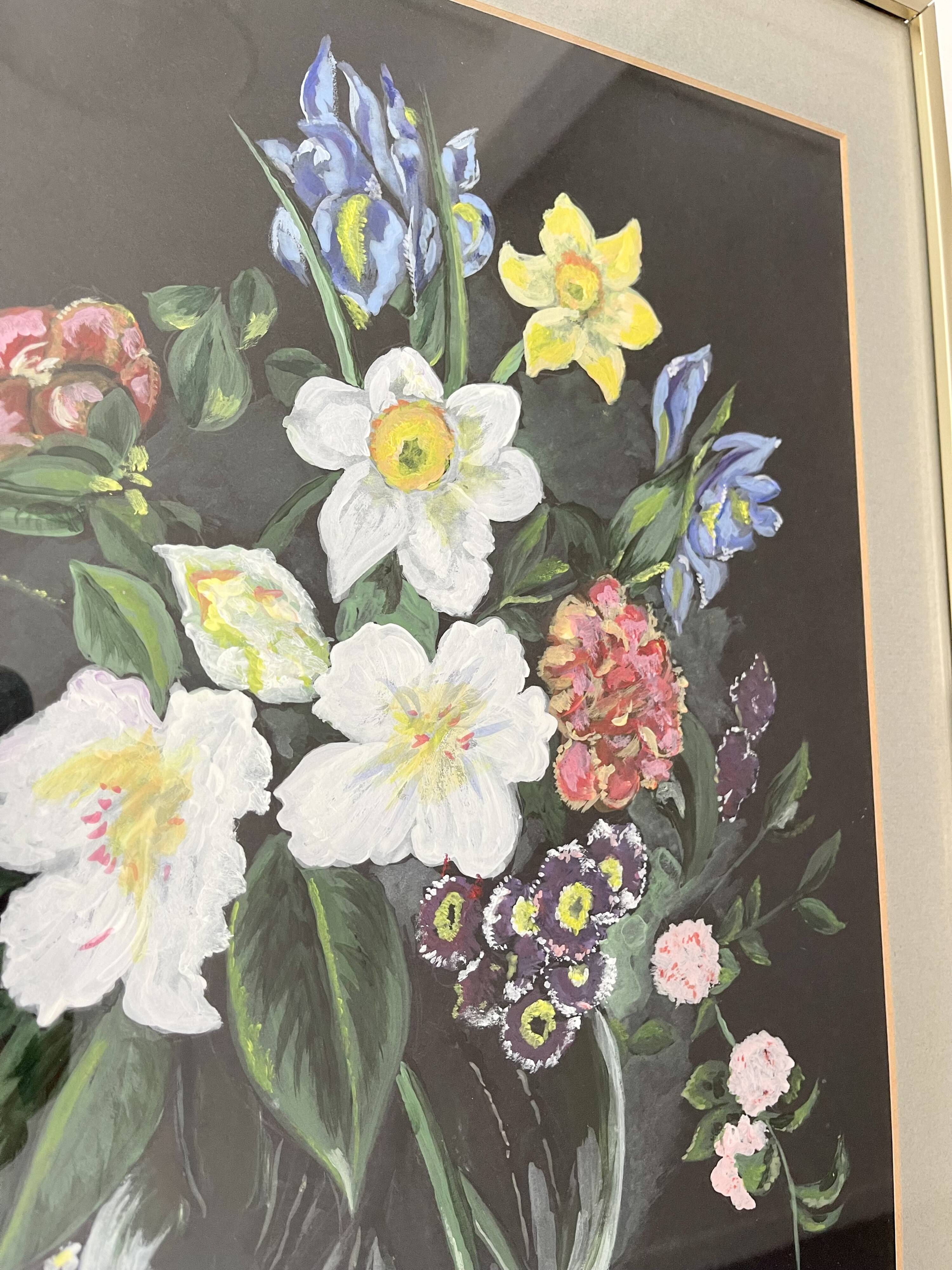 Vintage Still Life Painting of Flowers