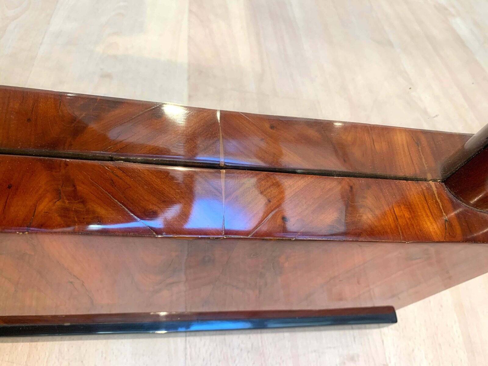 Small Biedermeier Wall Mirror, Cherry Veneer, South Germany, circa 1820