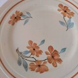 Set of 6 vintage orange and blue floral plates – 1950s