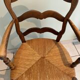 Straw country armchair