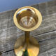Duo of Scandinavian candle holders in gilded brass
