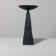 Vintage candle holder made of hand-forged metal, in a brutalist style.