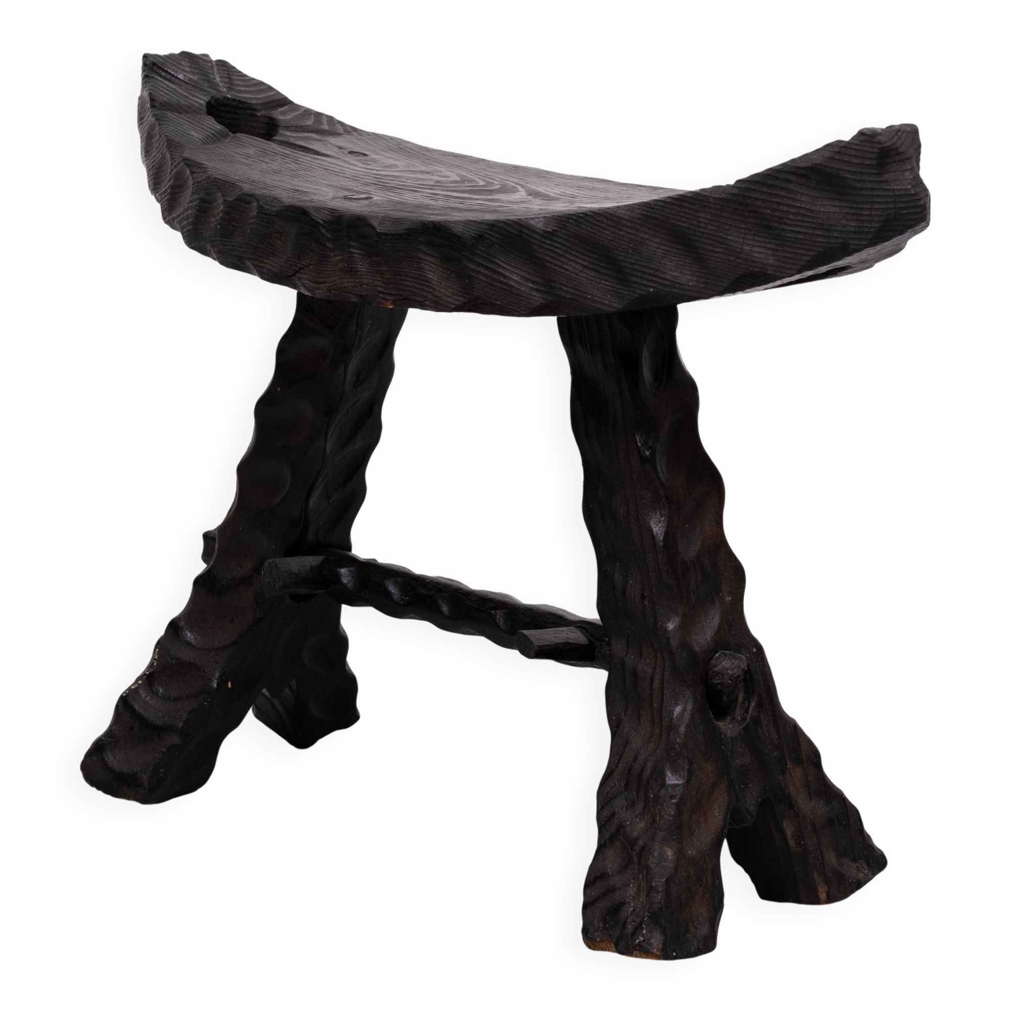 Handmade Spanish Brutalist Foot stool 1950s