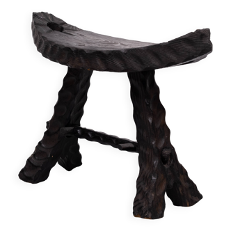 Handmade Spanish Brutalist Foot stool 1950s
