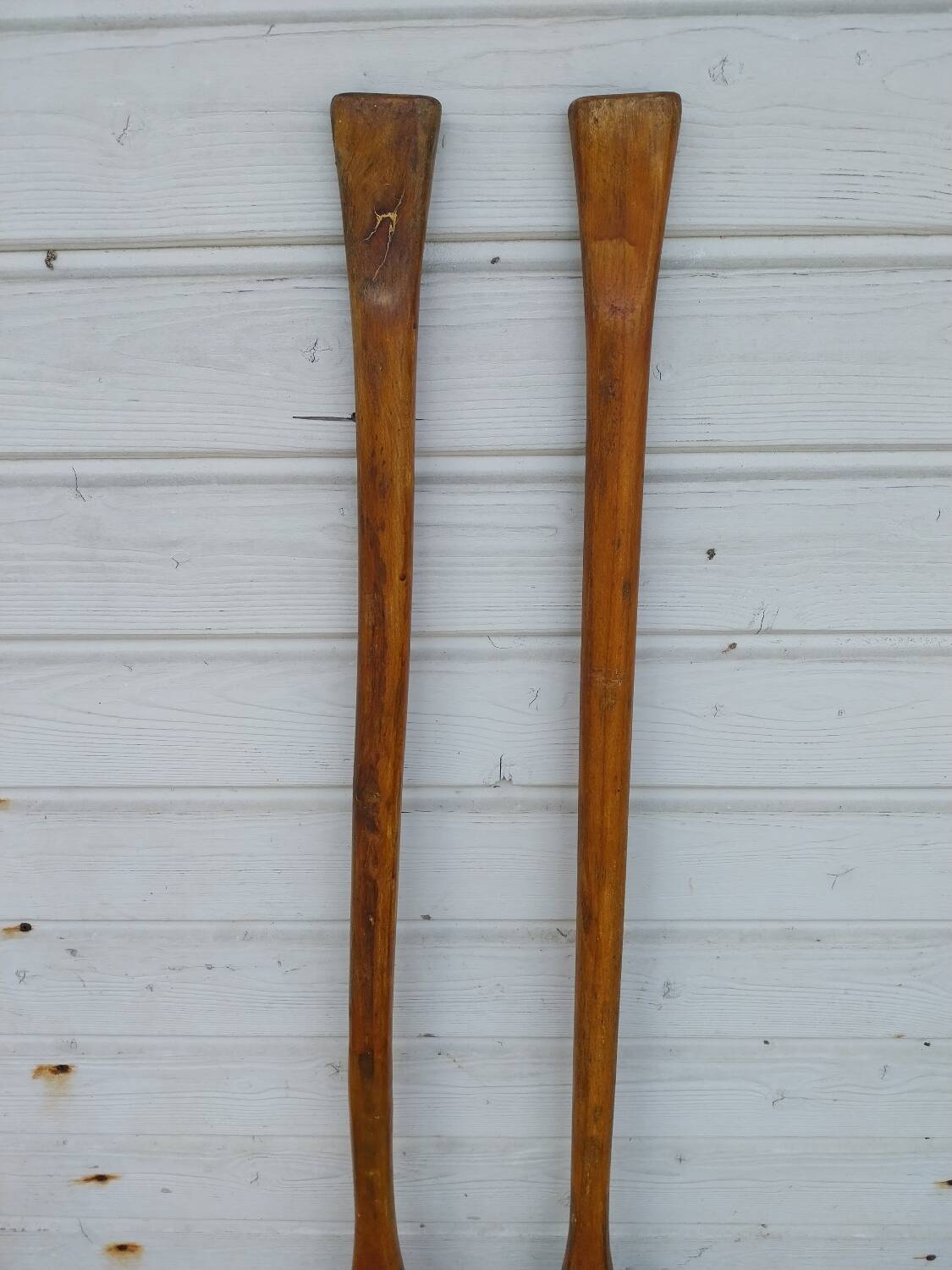 Pair of wooden paddles