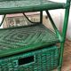 Bedside table rattan and green bamboo