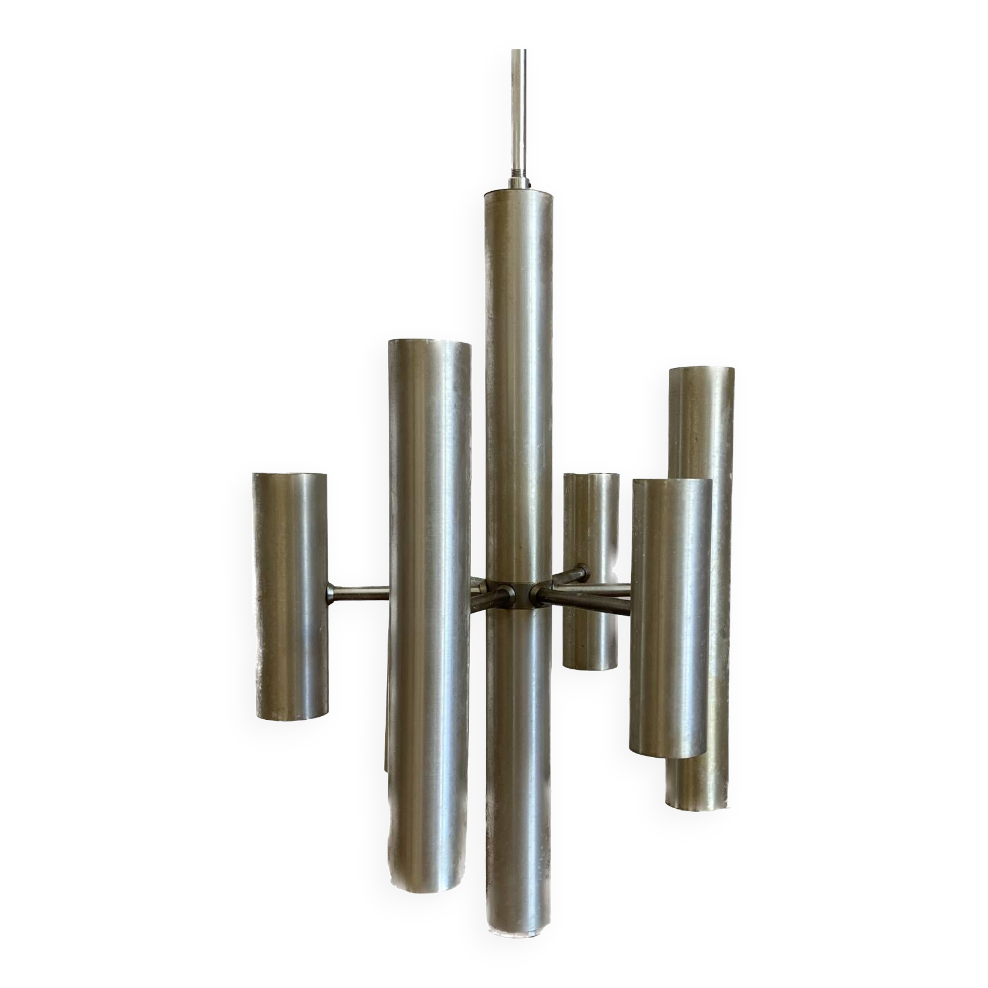 Vintage six-branched twelve-light Sputnik chandelier