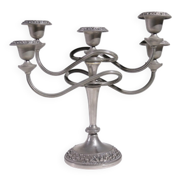 English art nouveau candelabrum with 5 arms – silver-plated