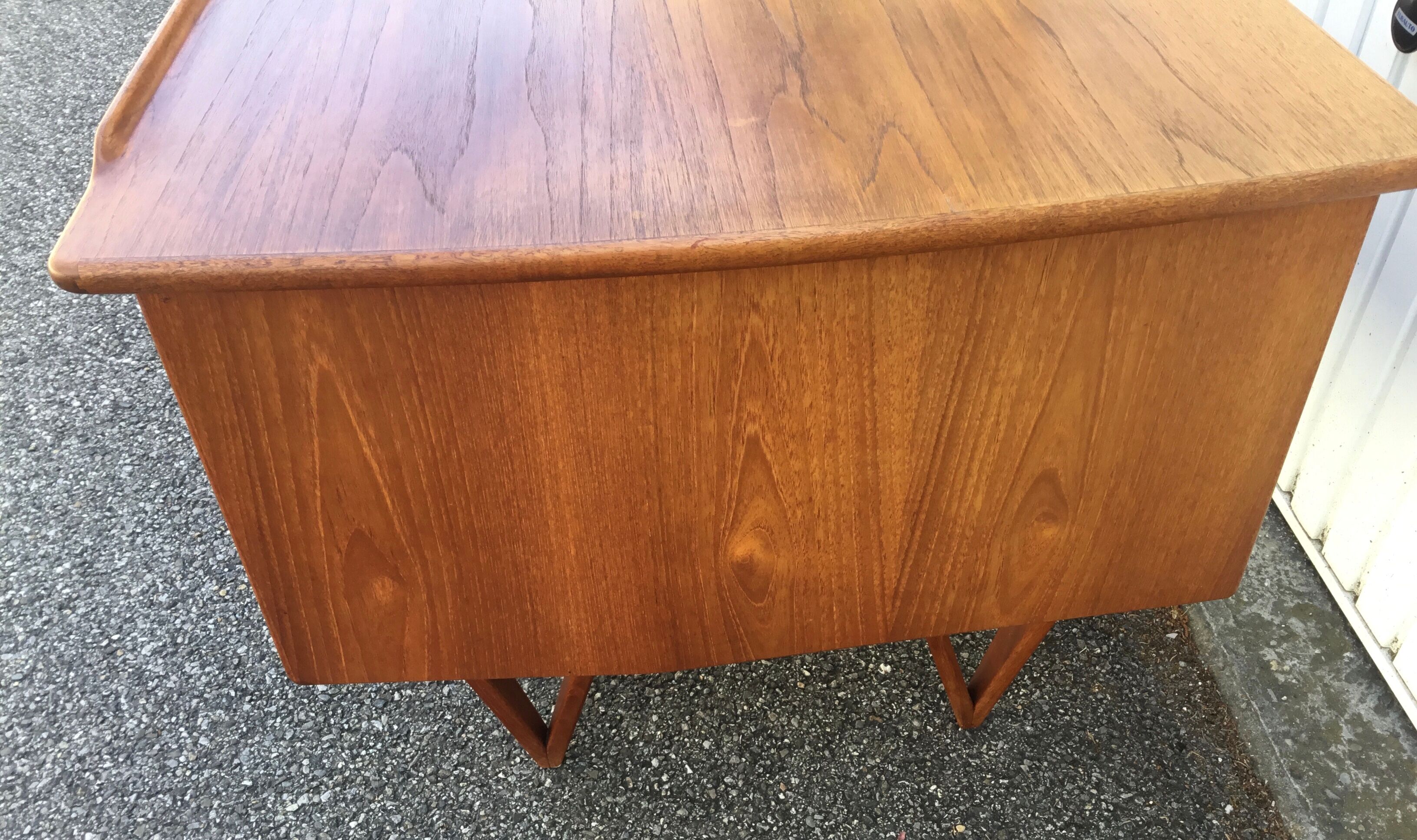 Peter Lovig Nielsen's Scandinavian teak boomerang desk from the 60s