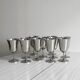 Set of 10 shiny silver metal stemmed cups