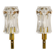 Set of vintage Danish Modern Brass and Glass Wall Sconces, 1970's