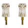 Set of vintage Danish Modern Brass and Glass Wall Sconces, 1970's