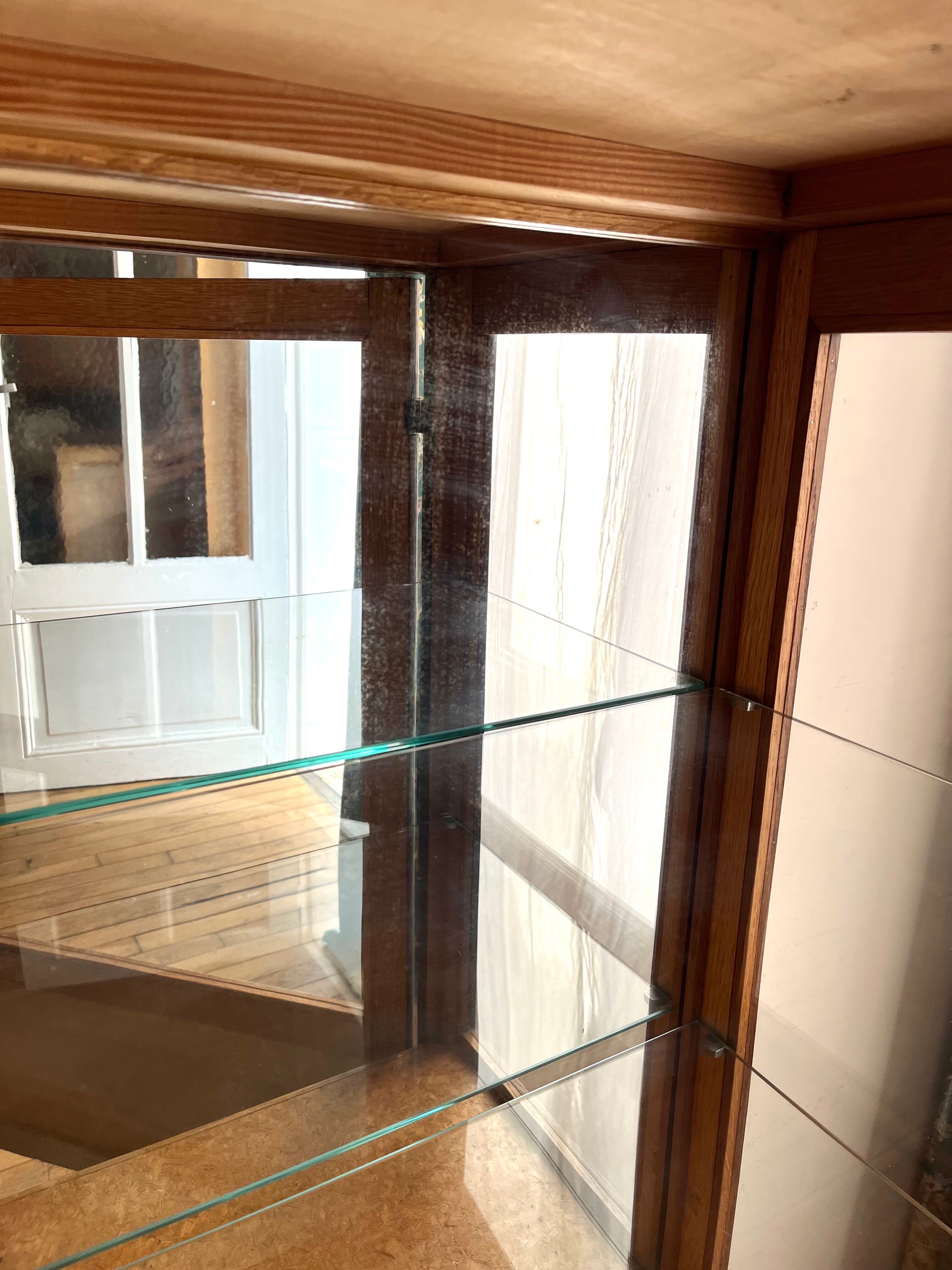 Antique oak window foot mustache