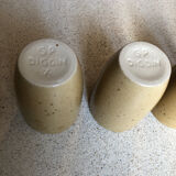 Set of Digoin stoneware glasses / tumblers / goblets