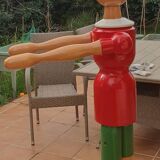 Vintage wooden Pinocchio, 1.87m tall, very rare piece.