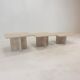 Set of 3 italian travertine coffee or side tables, 1980s