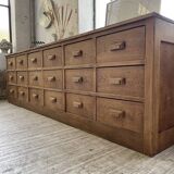 XL oak counter, trade furniture with multi-drawers