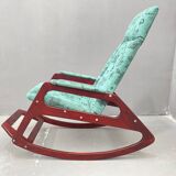 ÚLUV Wooden Rocking Chair – Czechoslovakia, 1970s, Original Very Good Condi