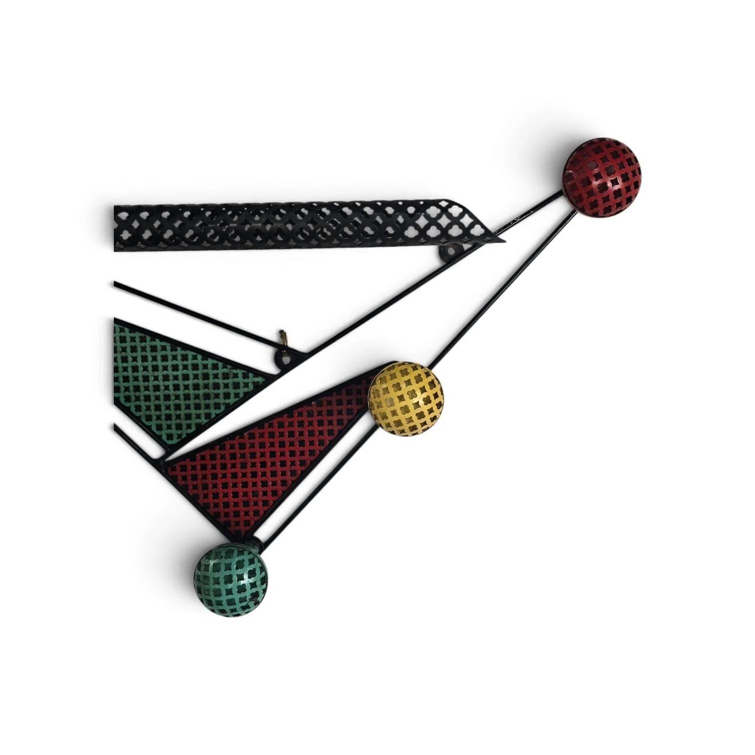 Wall-mounted coat rack attributed to Mathieu Matégot – France, 1950s