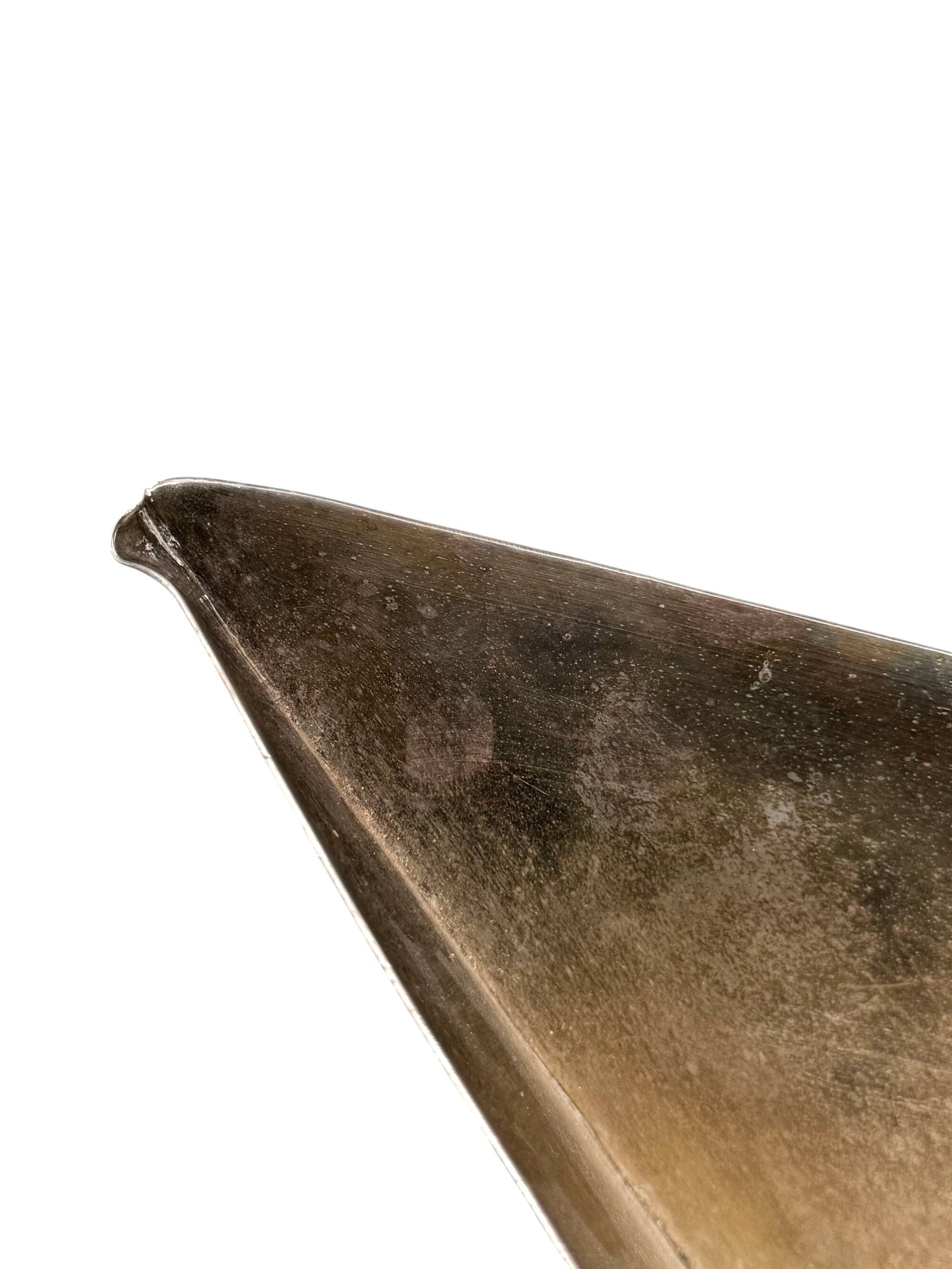 Modern silver-plated paper boat sculpture, Paola C. Aldo Cibic Italy 1980