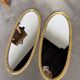 Pair of oval mirrors 1900 gilded stucco