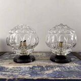 Pair of bubble globe wall lights