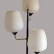 Vintage metal floor lamp with 3 lights and matt white opals