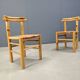 Vintage pine wood dining chairs - 1980s - set of 6